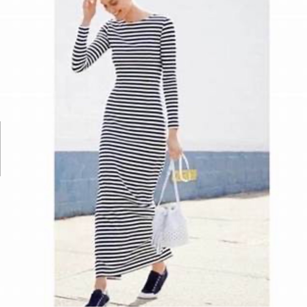 Striped Black and White J. Crew Collection Maxi Dress Size 4